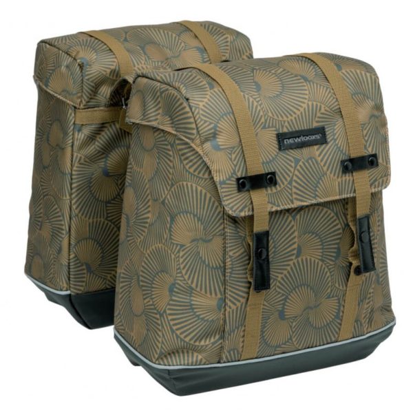 Dubbele fietstas New Looxs Alba Selo Bronze Groen Snap