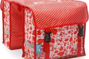 Dubbele Fietstas Rood/Roze