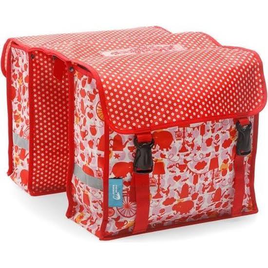 Dubbele Fietstas Rood/Roze