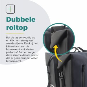 Voltano Dubbele fietstas Fel Blauw - Afbeelding 3